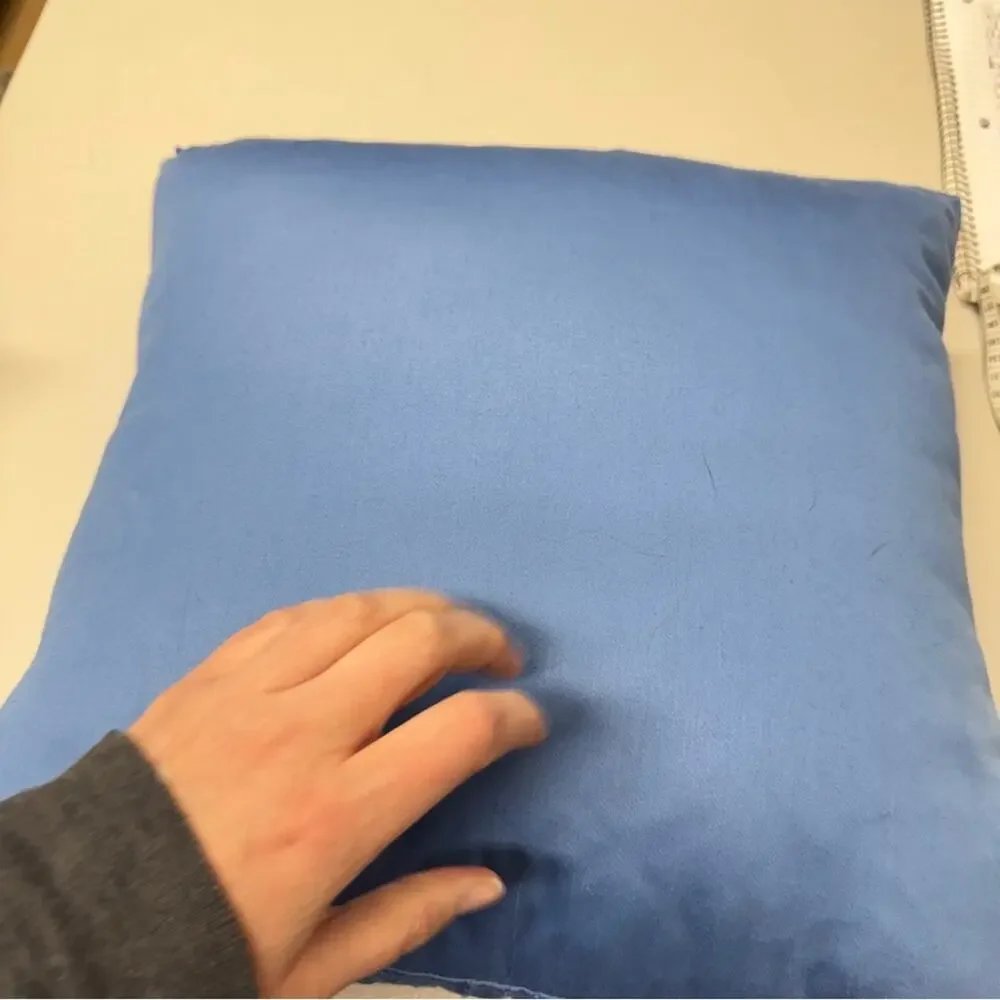 Macys Charter Club Blue Embroidered Square Throw Pillow 16in Accent